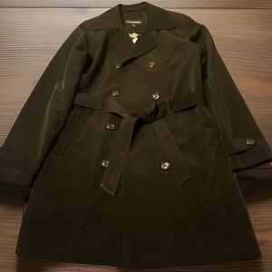 1 Madison Women’s Black Trench Coat Double Breasted Designer S Four Button
